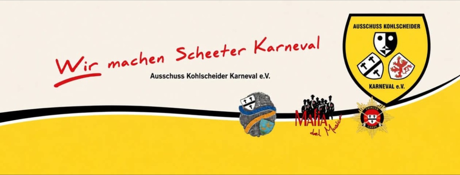 AKK-Slogan Wir machen Scheeter Karneval mit den Logos der angeschlossenen Vereine